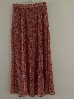 Women’s Red Printed Maxi Skirt